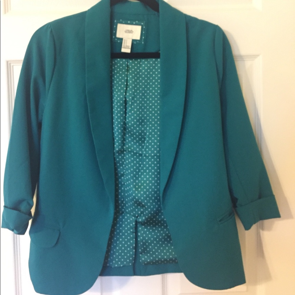 TEAL 3/4 sleeve Blazer